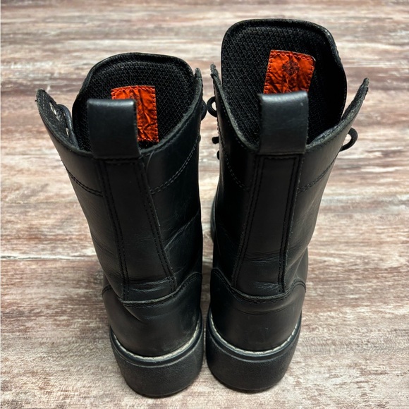 Harley-Davidson | VGUC Women’s Heel Black Leather Lace-Up Riding Boots Biker 8 - Picture 2 of 9
